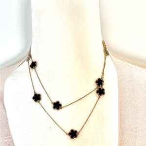 Black (gold) Clover Necklace